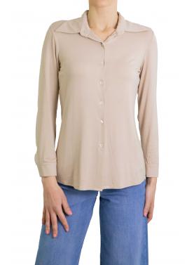 Camicia tinta unita in viscosa